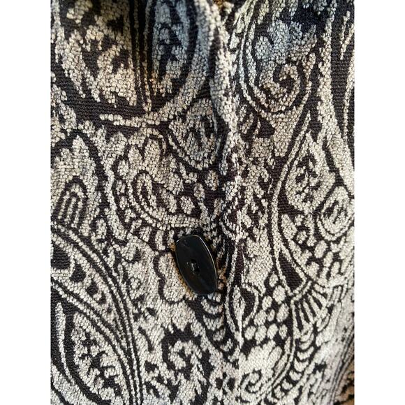 Sag Harbor Jacket Vintage 90's Brocade Paisley Black Tapestry Oblong Buttons 8 - Picture 8 of 9